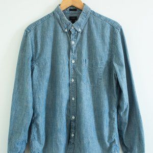 J. Crew Slim Chambray Button-Down Shirt, Size L